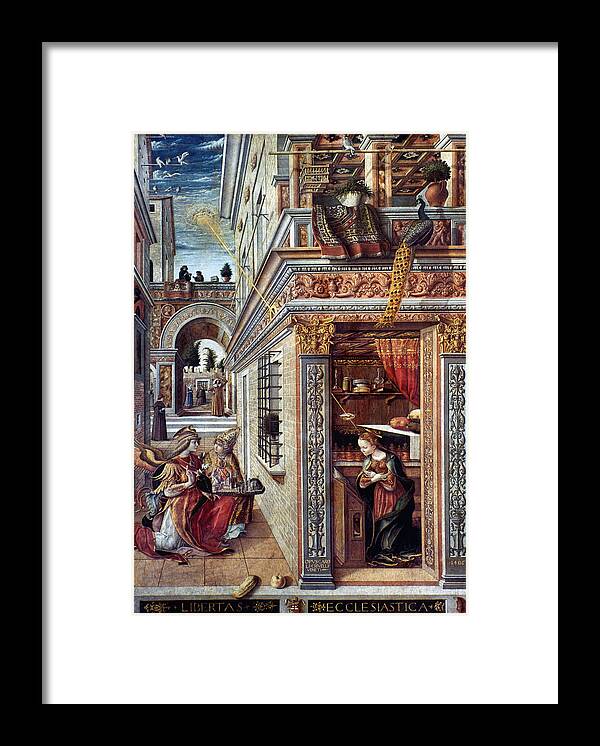 1486 Framed Print featuring the painting Annunciation #1 by Granger