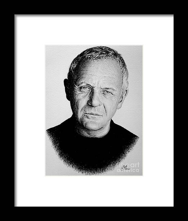 Anthony Hopkins Framed Print featuring the drawing Anthony Hopkins #4 by Andrew Read