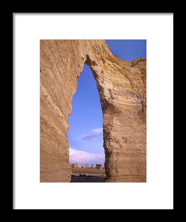 Feb0514 Framed Print featuring the photograph Arch In Monument Rocks National #1 by Tim Fitzharris