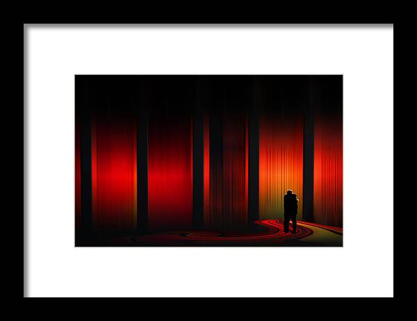 Orange Framed Print featuring the digital art Assignation #1 by Phil Dyer