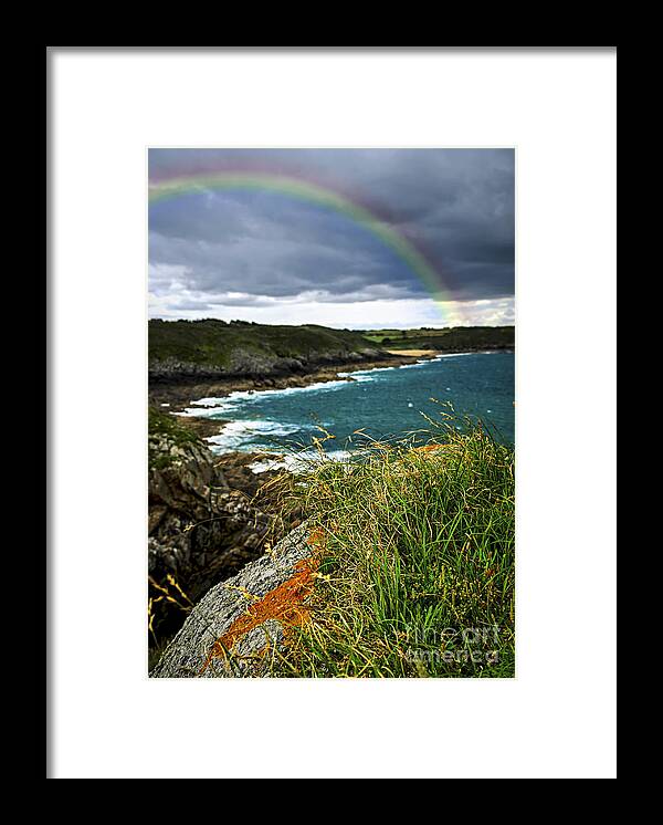 Ocean Framed Print featuring the photograph Atlantic coast in Brittany 1 by Elena Elisseeva