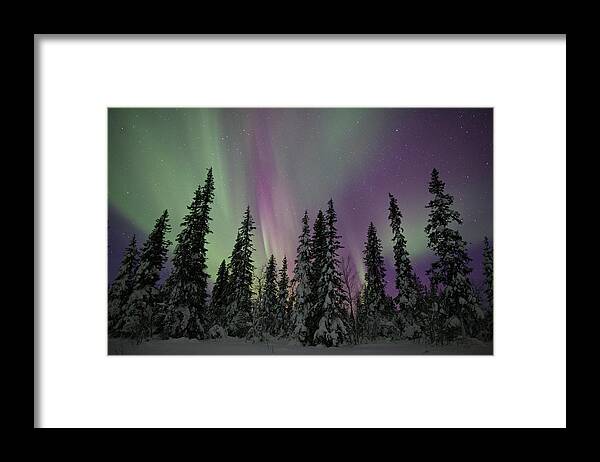 Extreme Terrain Framed Print featuring the photograph Aurora Borealis #1 by Antonyspencer