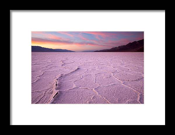 Death Valley Framed Print featuring the photograph Badwater Salt Flats #1 by Patrick Downey