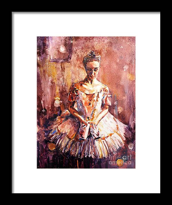 Yupo Framed Print featuring the painting Ballerina by Ryan Fox