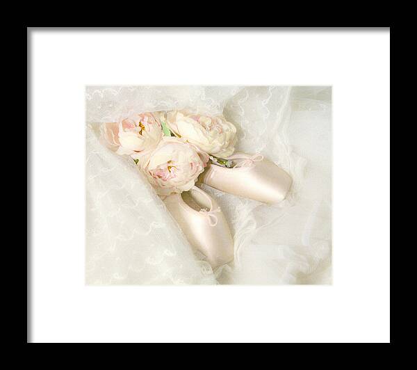 Shabby Chic Prints Framed Print featuring the photograph Ballet Shoes by Theresa Tahara