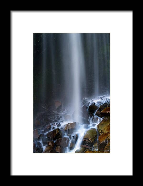 Alpine Framed Print featuring the photograph Base of Narada Falls by Michael Russell