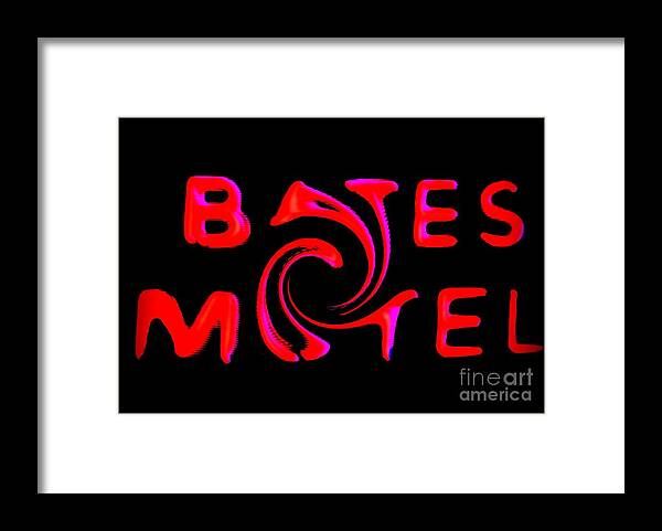  Framed Print featuring the digital art Bates Motel in Blood and Twisted by Kelly Awad