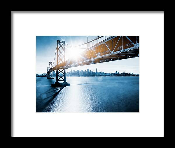Scenics Framed Print featuring the photograph Bay Bridge And Skyline Of San Francisco #1 by Chinaface