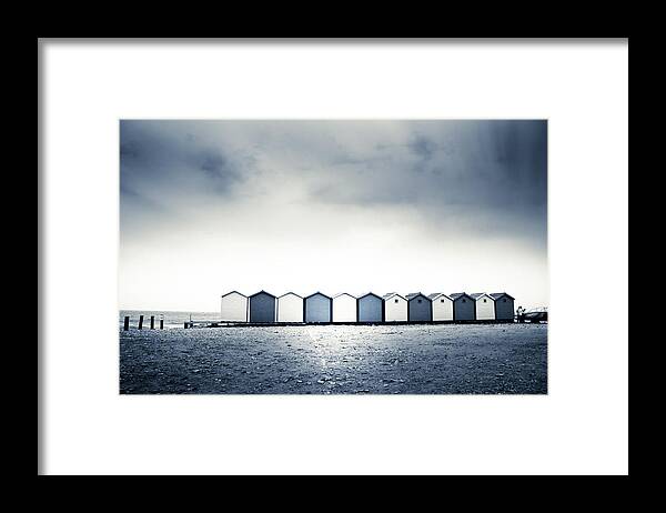 Charmouth Framed Print featuring the photograph Beach Huts #1 by Dorit Fuhg