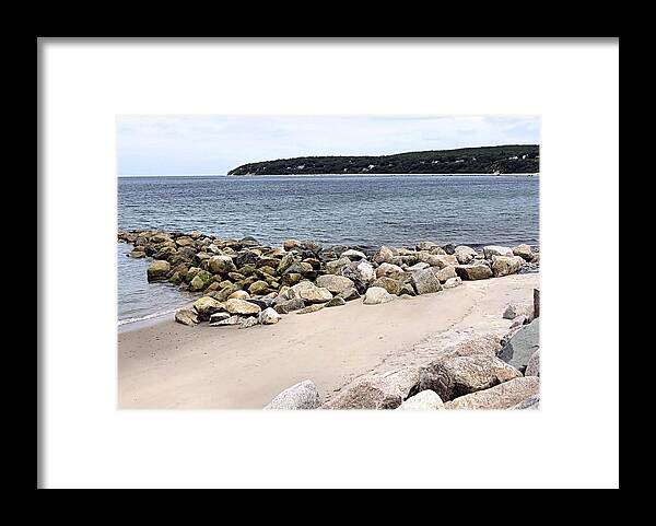 Beach Framed Print featuring the photograph Beach Jetty Plymouth MA by Janice Drew