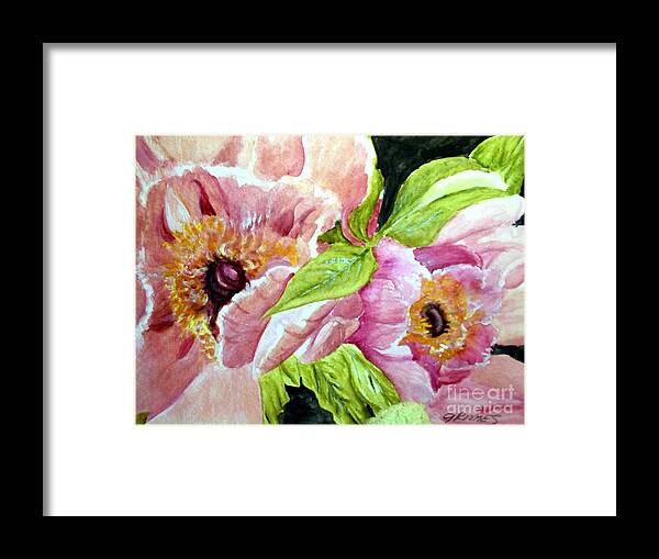 Flower Framed Print featuring the painting Beauty in Pink #1 by Carol Grimes