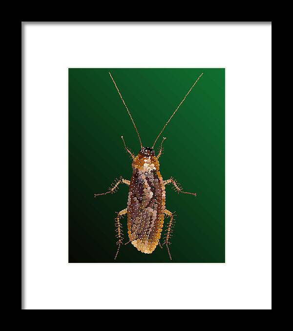 Cockroach Framed Print featuring the digital art Bedazzled Roach by R Allen Swezey