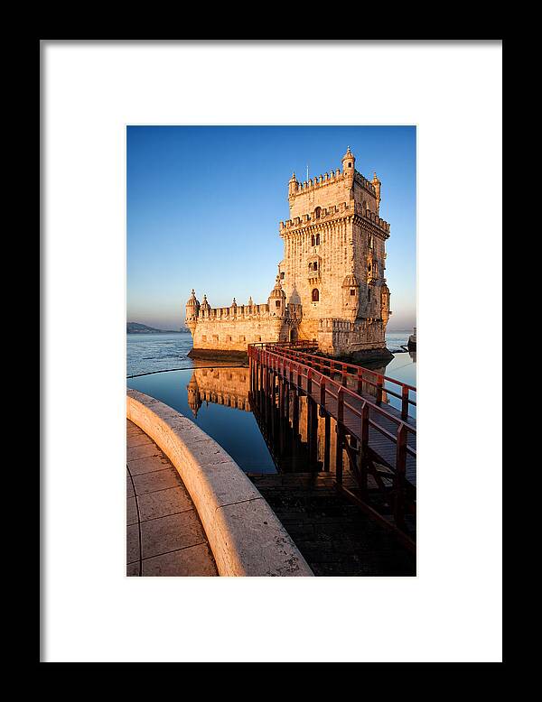 Lisbon Framed Print featuring the photograph Belem Tower in Lisbon #1 by Artur Bogacki
