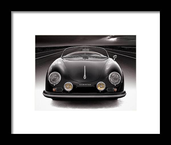 #faatoppicks Framed Print featuring the photograph Black Porsche Speedster by Douglas Pittman