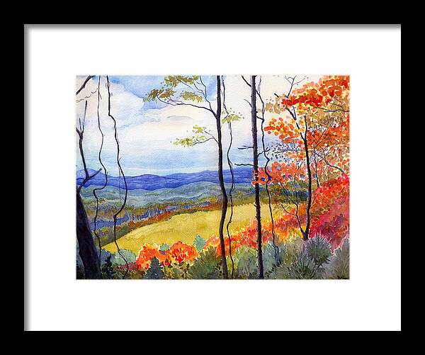 Blue Ridge Mountains West Virginia Framed Print featuring the painting Blue Ridge Mountains of West Virginia by Katherine Miller