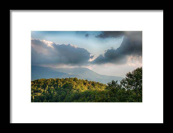 Mountains Framed Print featuring the photograph Blue Ridge Parkway Scenic Mountains Overlook Summer Landscape #1 by Alex Grichenko