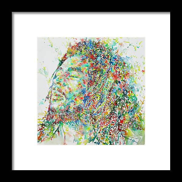 Bob Framed Print featuring the painting Bob Marley by Fabrizio Cassetta