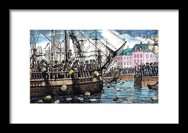 1773 Framed Print featuring the photograph Boston Tea Party, 1773 #1 by Granger