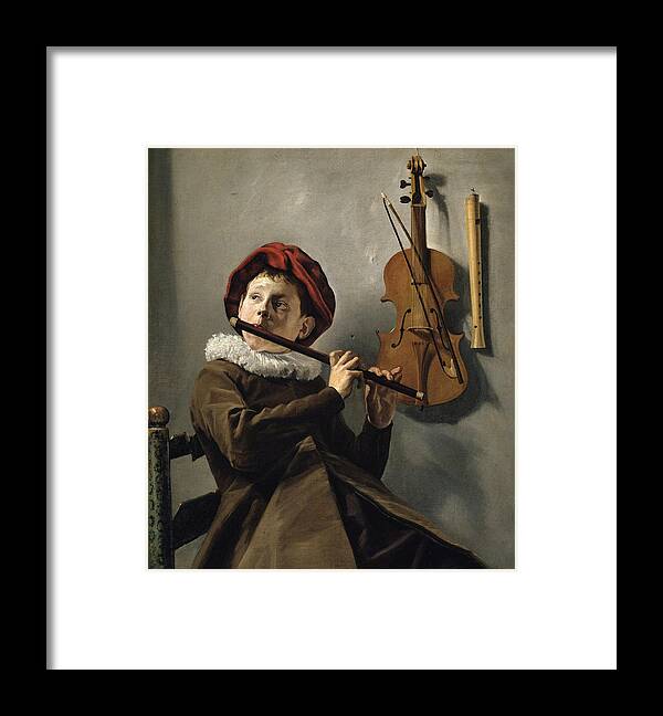 Judith Leyster Framed Print featuring the painting Boy playing the Flute by Judith Leyster