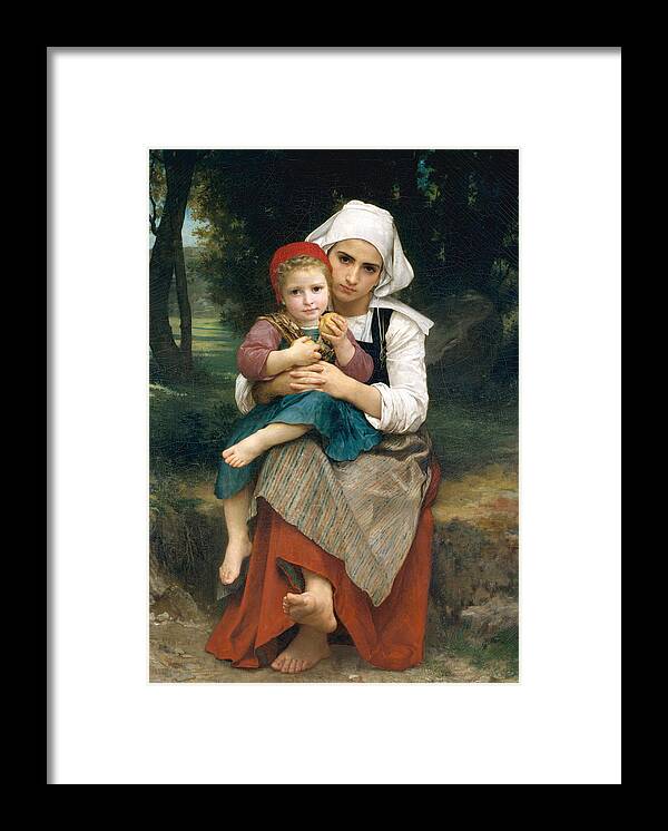 William-adolphe Bouguereau Framed Print featuring the painting Breton Brother and Sister by William-Adolphe Bouguereau