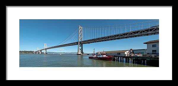 Photography Framed Print featuring the photograph Bridge Across A Bay, Bay Bridge, San #1 by Panoramic Images