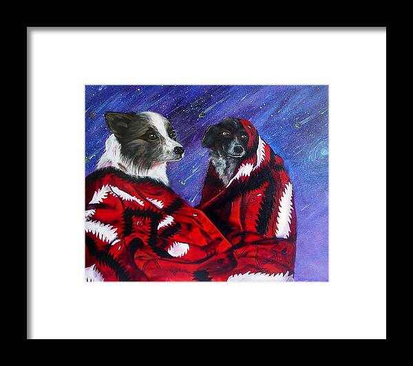 Surreal Framed Print featuring the painting Bro and Tracy #1 by Sherry Strong