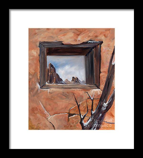 Southwest Framed Print featuring the painting Broken Shelter by Birgit Seeger-Brooks