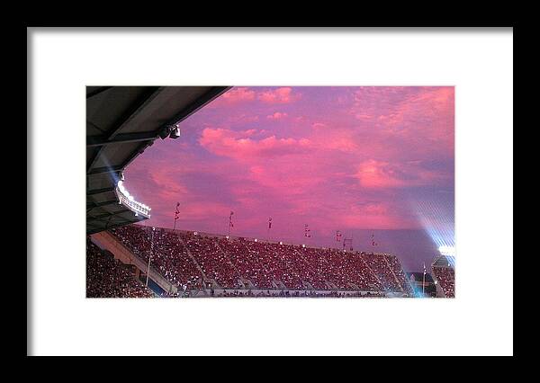 Dusk Framed Print featuring the photograph Bryant-Denny Painted Sky by Kenny Glover