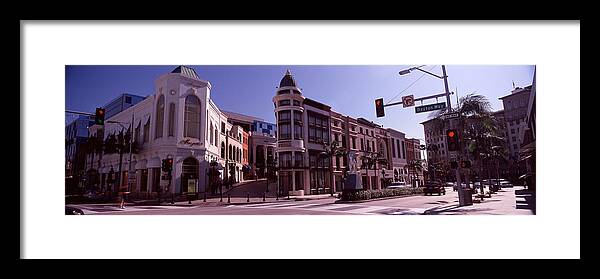 Photography Framed Print featuring the photograph Buildings Along The Road, Rodeo Drive #1 by Panoramic Images