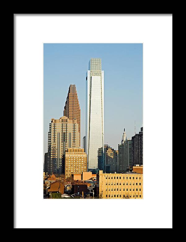 Photography Framed Print featuring the photograph Buildings In A City, Comcast Center #1 by Panoramic Images