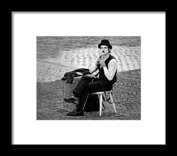 Mime Framed Print featuring the photograph 1 - Button Up - French Mime by Nikolyn McDonald