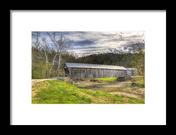 Architecture Framed Print featuring the photograph Cabin Creek Covered Bridge by Jack R Perry