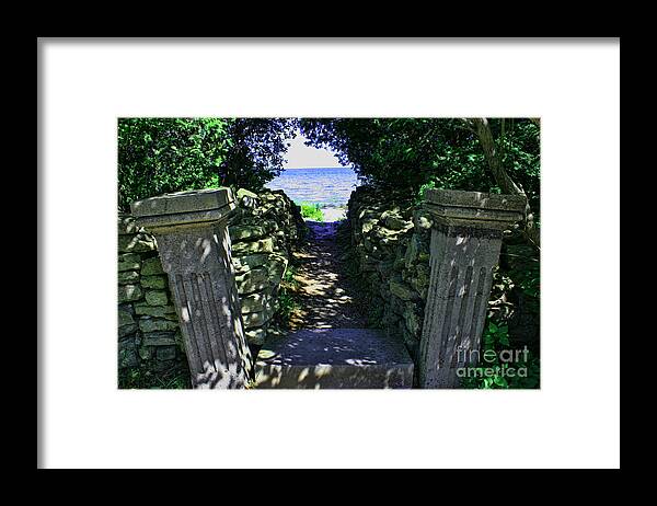 Cana Island Framed Print featuring the photograph Cana Island Walkway WI #1 by Tommy Anderson