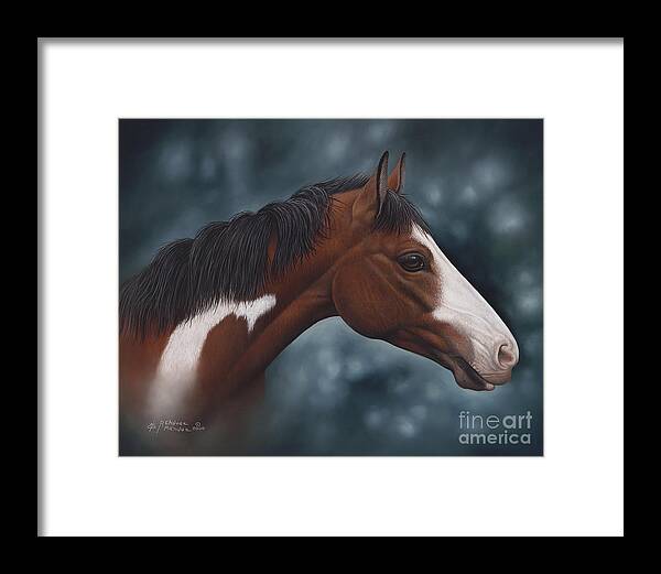 Horses Framed Print featuring the painting Cara Blanca by Ricardo Chavez-Mendez