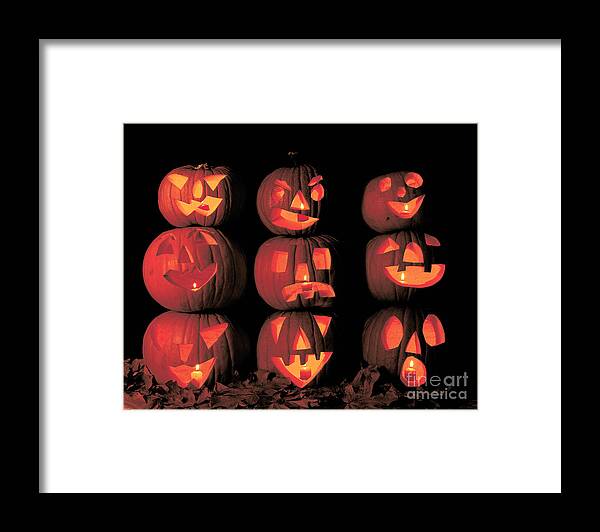Carved Pumpkin Framed Print featuring the photograph Carved Pumpkins #1 by Jim Corwin