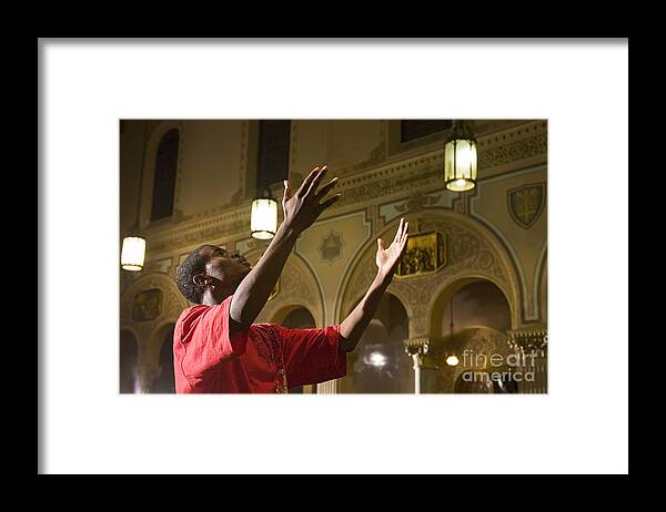 Music Framed Print featuring the photograph Catholic Church in Detroit #1 by Jim West