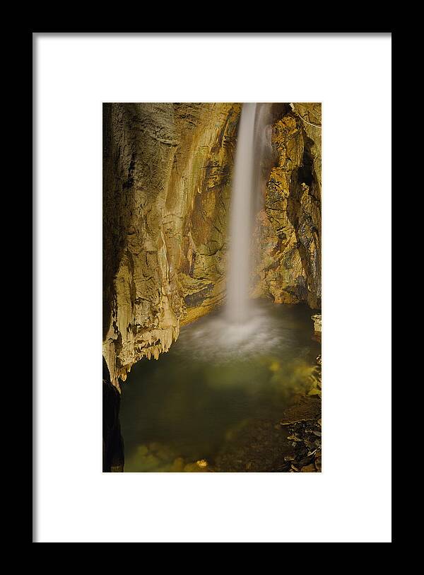 Italy Framed Print featuring the photograph Cave Waterfall, Italy #3 by Francesco Tomasinelli