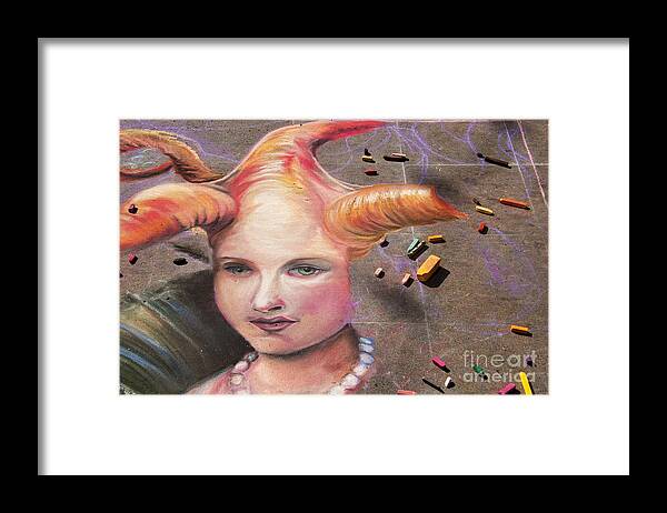 America Framed Print featuring the photograph Chalk Art. Street Painting by Juli Scalzi