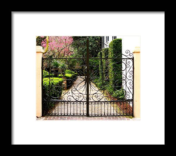 Gate Framed Print featuring the photograph Charleston gate #1 by Alan Metzger