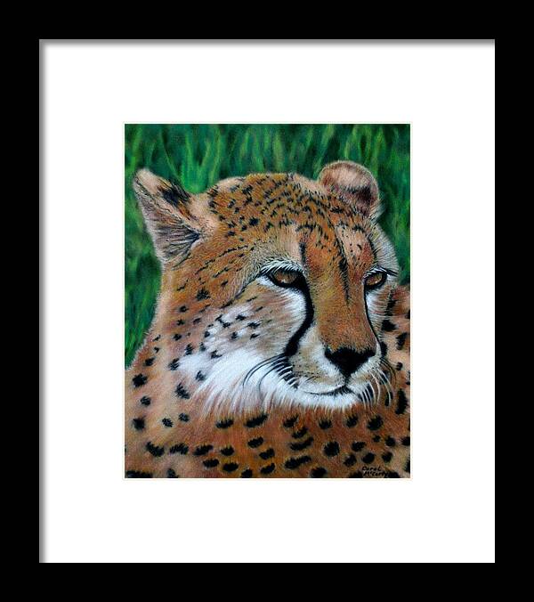 Children's Rooms Framed Print featuring the painting Cheetah #1 by Carol McCarty