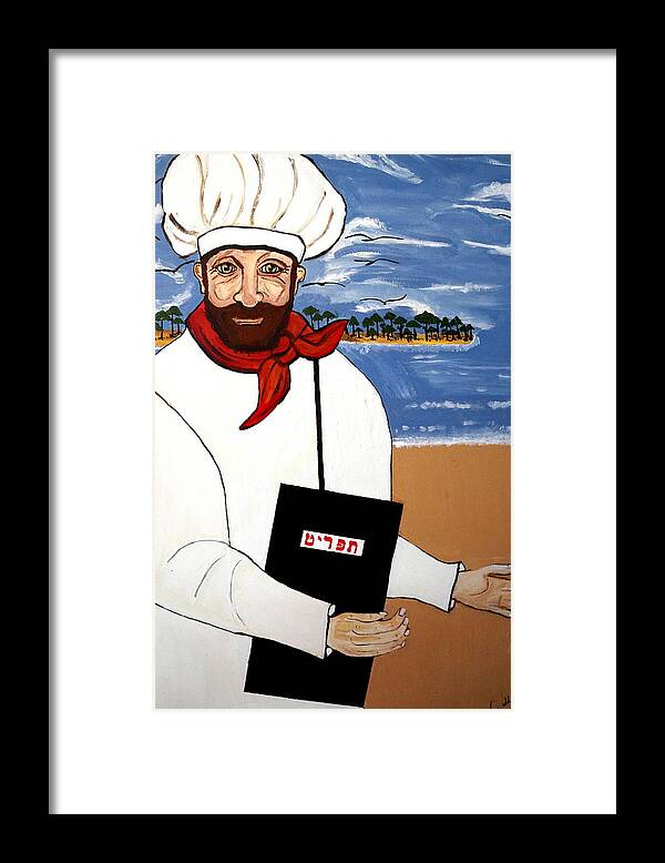 Chef From Israel Framed Print featuring the painting Chef From Israel by Nora Shepley