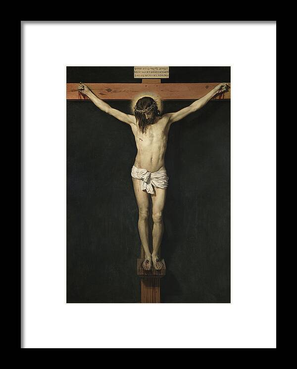 Diego Velazquez Framed Print featuring the painting Christ on the Cross #5 by Diego Velazquez