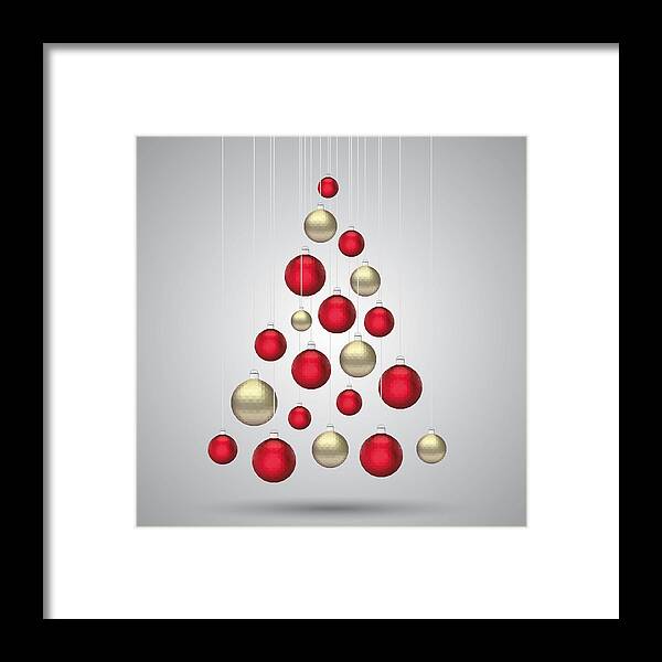 Curve Framed Print featuring the drawing Christmas balls #1 by Et-artworks