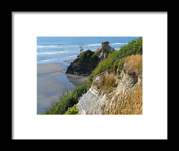 Ocean Framed Print featuring the photograph Coastal Strata #1 by Gayle Swigart