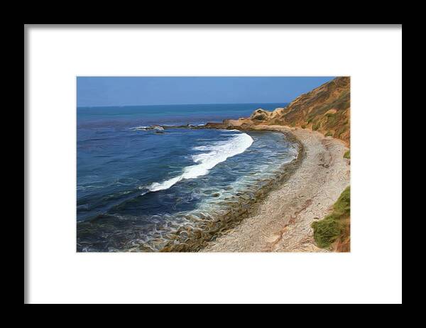 Beach Framed Print featuring the digital art Coastline #1 by Katherine Erickson
