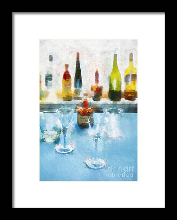 Bar Framed Print featuring the painting Cocktails #2 by HD Connelly