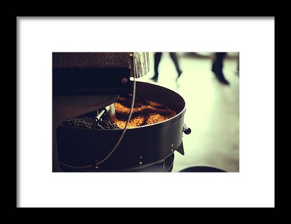 Coffee Roaster Framed Print featuring the photograph Coffee Roaster In Motion #1 by Ryanjlane