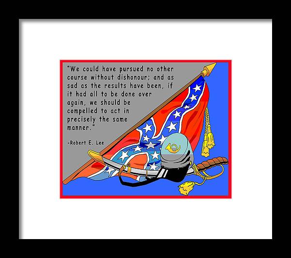 Digital Creation Framed Print featuring the digital art Confederate States Of America Robert E Lee #1 by Digital Creation