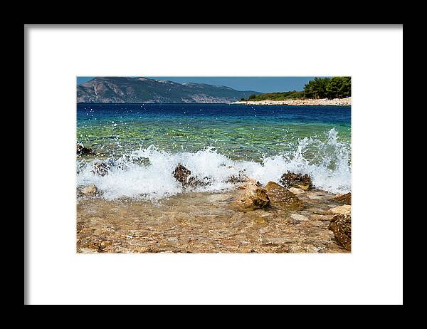Adriatic Sea Framed Print featuring the photograph Croatian Coastline #1 by Gosiek-b