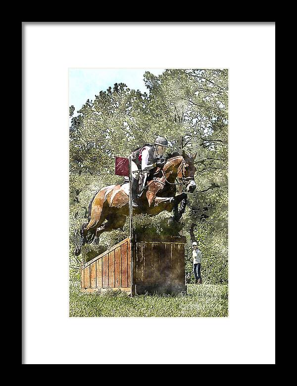 Horse Framed Print featuring the photograph Cross Country 1 #1 by Carrie Cranwill